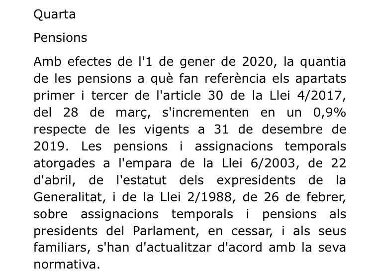 oriolguellipuig's tweet image. Algú que m’expliqui, si us plau, per què augmentar les pensions dels expresidents de la Generalitat i del Parlament és una mesura urgent “per pal•liar els efectes de la pandèmia generada per la COVID-19”.