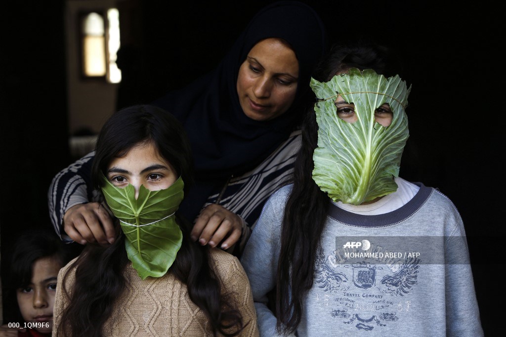 Home-made masks in Gaza #coronavirus #mask #gaza