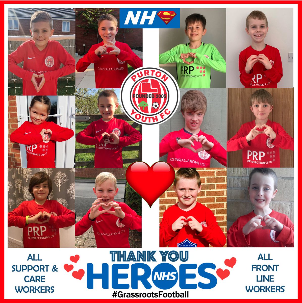 @PurtonYouth sends our gratitude to the @NHSuk plus all care & support staff in the community not forgetting all front-line workers keeping us safe and fed. We think you are all wonderful! 🥰👏👏👏⚽️⚽️⚽️ - @DoingItForDan #IceInstallations @PRP_Opto @nwyfleague @FootballGrf