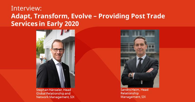 sixgroup's tweet photo. How is #Covid19 reshaping the way post-trade providers engage with their institutional clients? Read the interview with Stephan Hänseler and Sandro Heim.
https://t.co/xMNUgUt9gj #Corona #PostTrading https://t.co/eSqz2xdTZG
