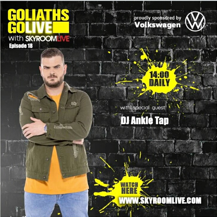 unpluxe's tweet image. Catch the #GoliathsGoLive team LIVE NOW as they are  joined by @DJAnkletap and Lihle Msimang.
Tune in at NOW on skyroomlive.com or watch live on Facebook.

#SkyRoomLive #TheShowMustGoOn #VolkswagenSA #NotJustACar #AloneTogether #Livestream