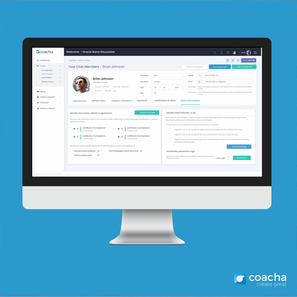 CoachaSoftware's tweet image. Forget bulky folders &amp;amp; messy spreadsheets. Now, every one of your members will have their own profile where you can store their personal info, make notes on their progress &amp;amp; check their payment history. OH... &amp;amp; they can manage their own data via their own seperate login. ✔️