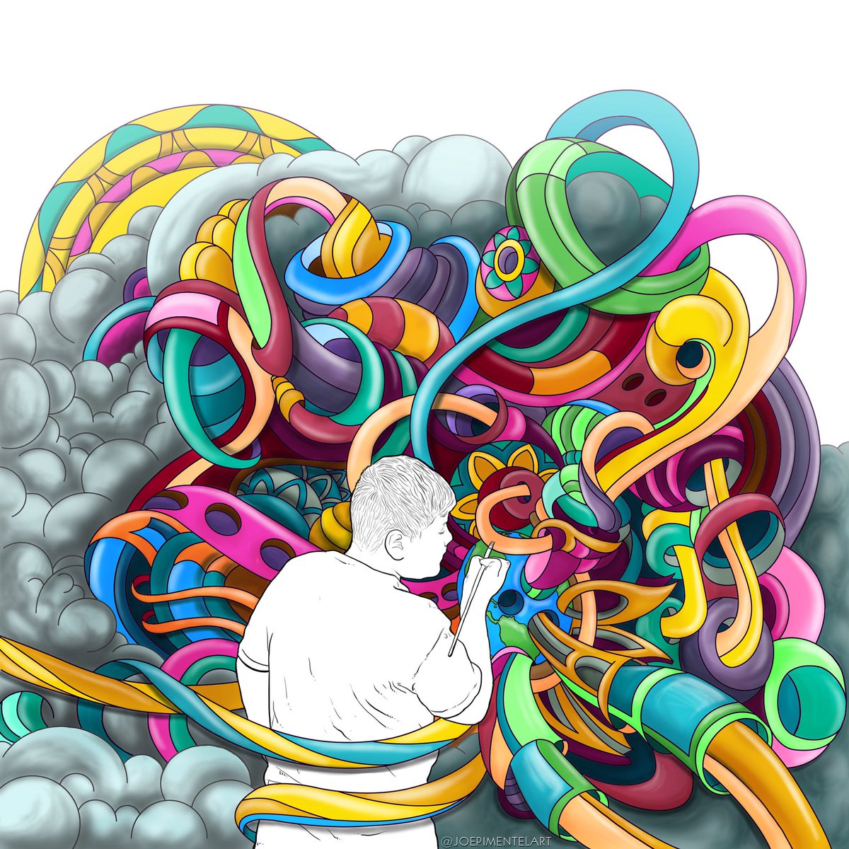 joepimentelart's tweet image. Dad: What do you see?
O: A kid painting colors. 
Dad: What else?
O: I don’t know...
#digitalmural