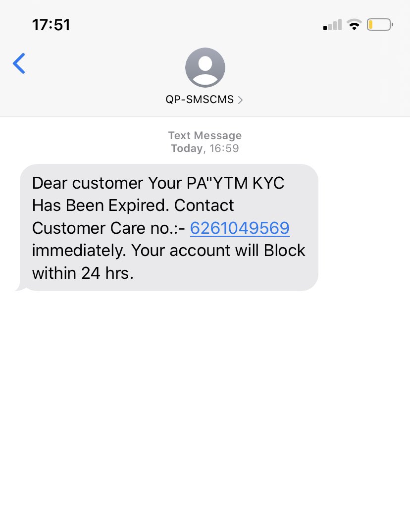 HarsshilShah's tweet photo. @Paytm @Paytmcare is this spam??? Or genuinely the KYC expires??? Please update. @MumbaiPolice @narendramodi https://t.co/L09VgH8MUP