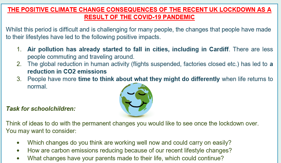 Some good news as a result of the lockdown! <a href="/Greenpeace/">Greenpeace International</a> <a href="/ILovesTheDiff/">I Loves The ‘Diff</a> <a href="/marlboroughpri/">Marlborough Primary</a> Many thanks to Owain from <a href="/CardiffCouncil/">Cardiff Council</a> Energy Management for sharing this with us. Tweet your ideas about the permanent changes you would like to see in the future #BluePlanet 🌎🌍🌏
