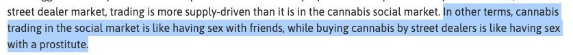 University of Rome report on the cannabis social market, with an eye-catching line in the abstract. Thanks for the share <a href="/ben_gottlieb/">Ben Gottlieb</a>. ow.ly/HMsT30qyb1W