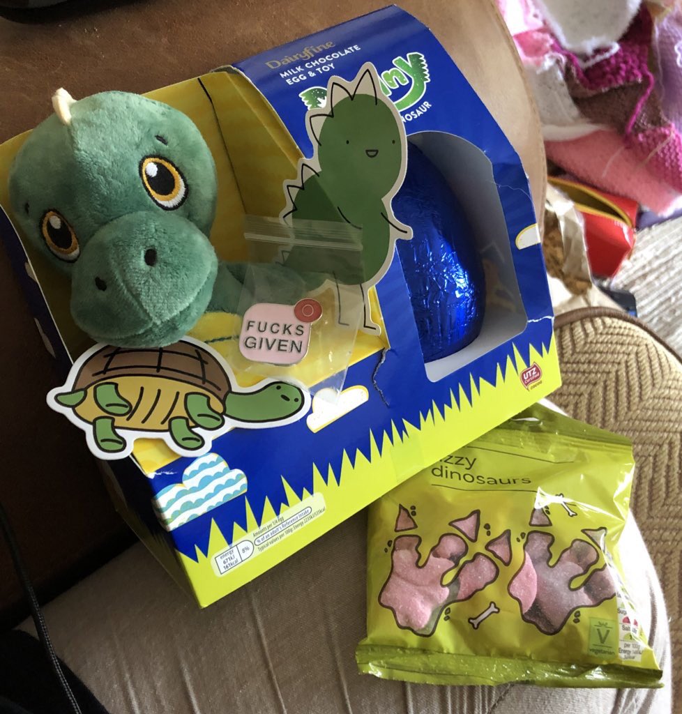 You may remember yesterday I got an Easter egg, and a toy dinosaur came with