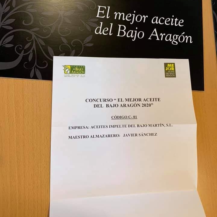 ¡2º Premio! El palmares de <a href="/impelte/">Aceites Impelte</a> en los premios al "Mejor Aceite del Bajo Aragón" sigue aumentando. 🥇🥇🥇🥇🥈🥈🥈🥈en una década. #AOVE #EVOO #Awards