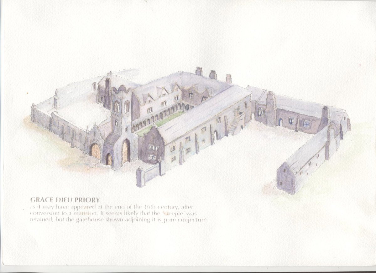 Grace Dieu Priory, Austin Nuns, f. 1239. Chapter house survives best, but the ruins suffered when the post-Diss manor house they were made into was demolished in 1696. It's a funny site but there's a load of crap about ghost hunting here which is annoying. Became public 2004.