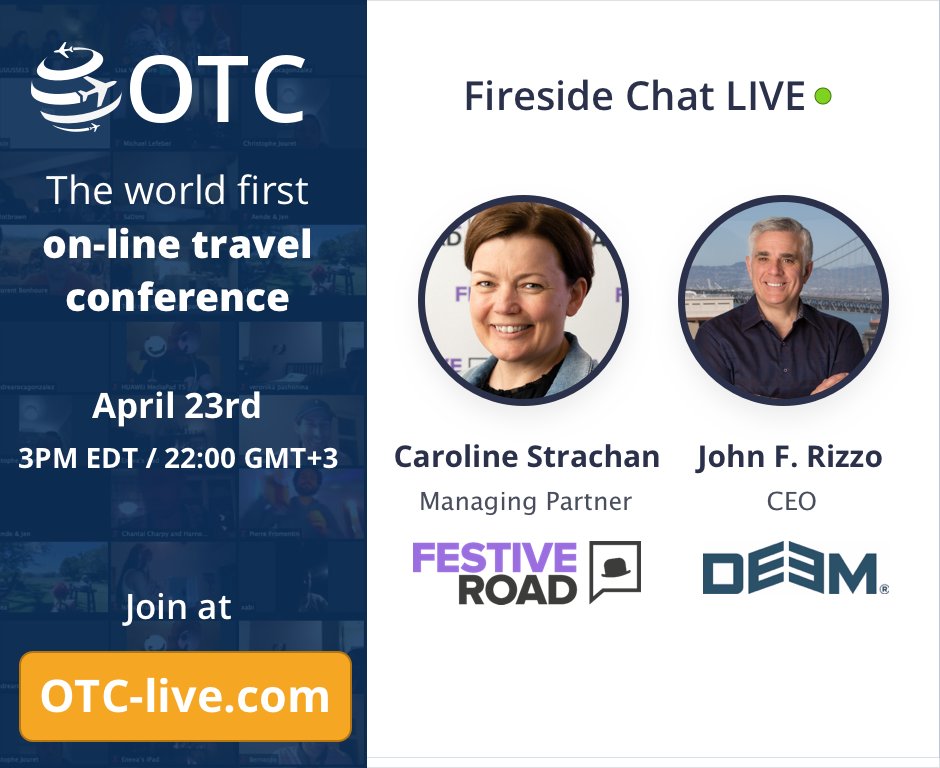 Join <a href="/carostrachan/">Caroline Strachan</a>, Managin Partner at Festive Road and <a href="/john_f_rizzo/">John Rizzo</a>, CEO at Deem for a LIVE fireside chat at OTC next week

otc-live.com