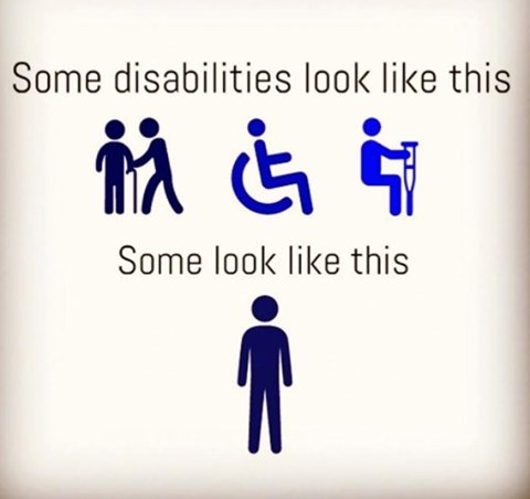 Remember not all #disabilities look like the top line. Some #disabilities are #hidden