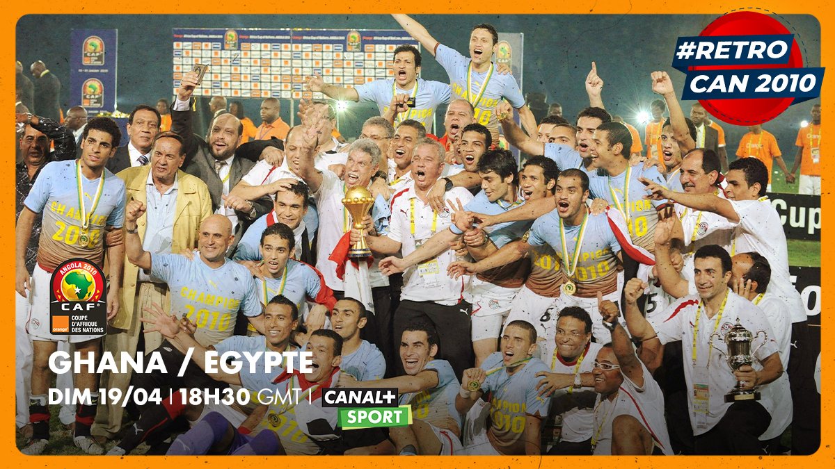 cplussportafr's tweet photo. #RétroCAN 🏆 • 31 janvier 2010 • Les Black Stars 🇬🇭, en quête d’un sacre depuis 1982, défient des Pharaons 🇪🇬 bien déterminés à soulever ce trophée pour la 3e fois d’affilée 👀
📌 Revivez la FINALE de la #CAN2010 ce soir à 18H30 GMT sur CANAL+ SPORT 🔥 https://t.co/ES6MqsWFru