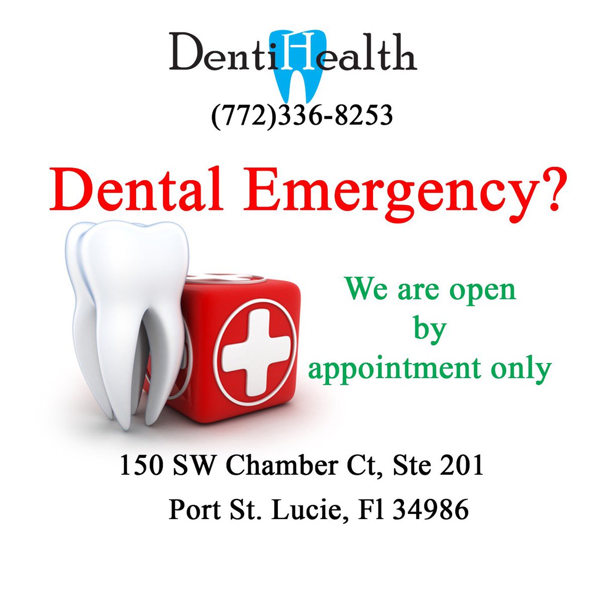 #cityportstlucie if you have a true #dental #emergency call us 772-336-8253 #stluciewest #martincounty