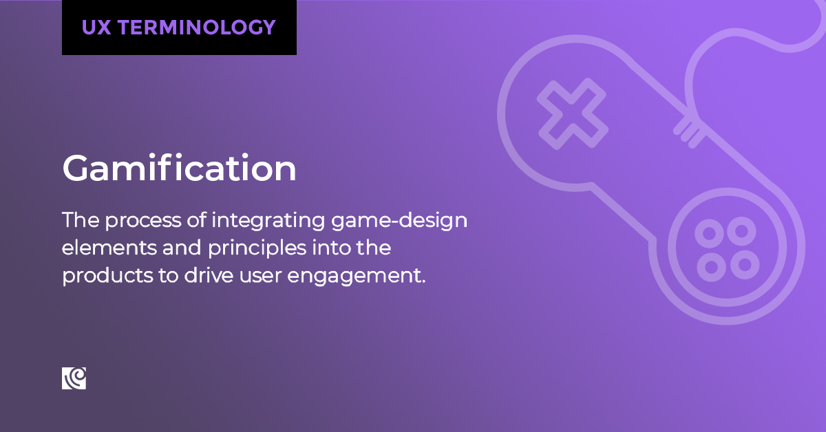 koru_ux's tweet image. [ 𝕌𝕏 𝕋𝕖𝕣𝕞𝕚𝕟𝕠𝕝𝕠𝕘𝕪 ]

The technique of inserting game play elements into non-gaming settings to enhance &amp;amp; drive user engagement with a product is Gamification. 
.
.
.
#gamification #gamificationdesigntip #uxterminology  #terminology #userinterface