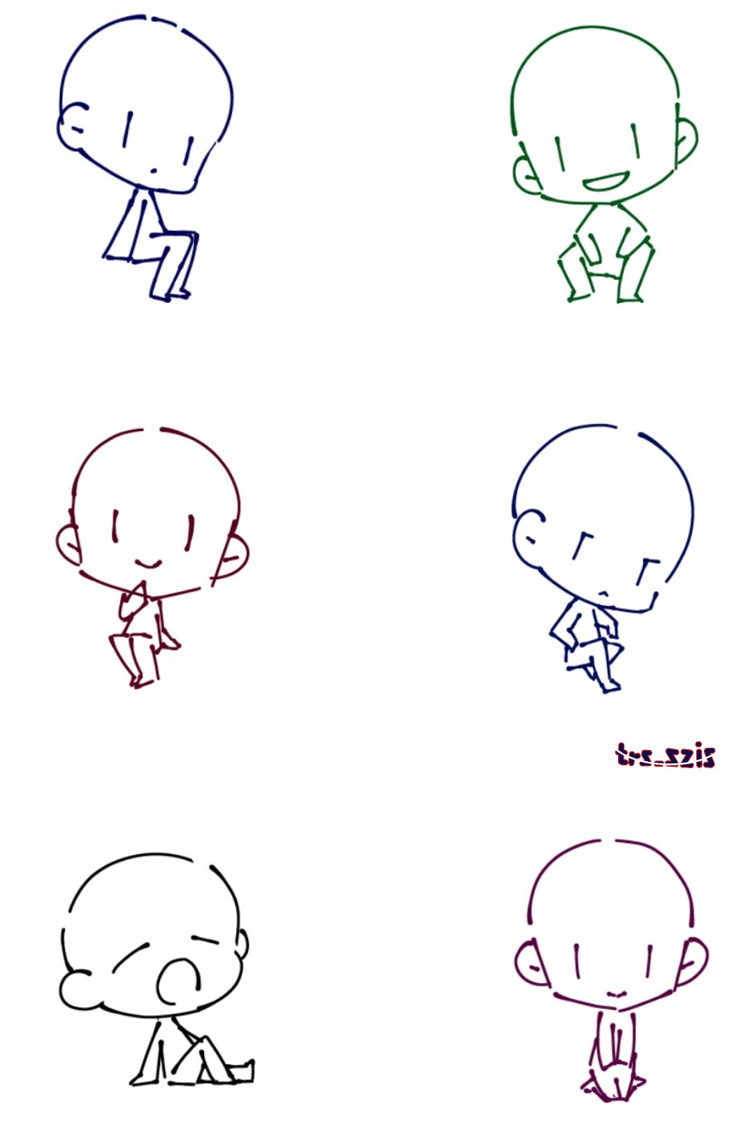 イラスト用トレス素材 おすわりたくさん 座っているミニキャラたち お好きな子を一体ずつからどうぞ 当アカウント内の素材同士なら 4枚目のようにコラージュしてご使用いただいてかまいません 透過画像はのちほど上げます トレス素材 T Co