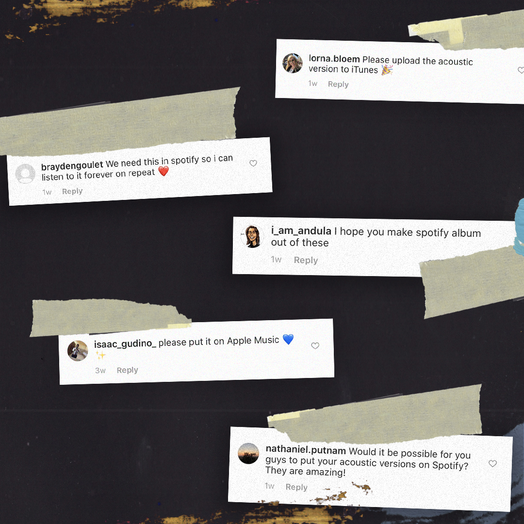 MilkyChance's tweet photo. You asked for it! We put all acoustic versions together into one homemade EP: Say hi to the Stay Home Sessions! 🏠

Now available to stream everywhere:
https://t.co/4kLHswp6MQ #stayhomesessions #stayhome #milkychance #mindthemoon https://t.co/iJKc2LEN0h