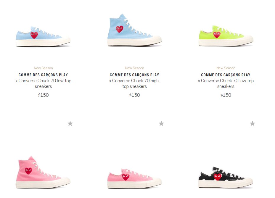 cdg converse farfetch