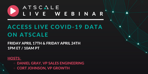 AtScale's tweet photo. How are you and your company helping to combat the impact of #COVID19? Join us today at 1 PM ET/ 10 AM PT and learn how you can perform live, multidimensional analysis on COVID-19 #data with popular #BI tools. Register now! 

https://t.co/HXEbnacsZI https://t.co/fGkcv2MkkK