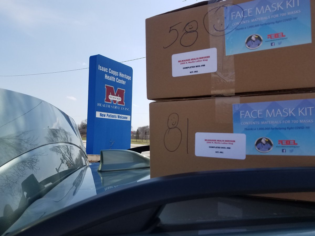 Personnel from @MCW_CHCR and others at @MedicalCollege have deployed 100,000+ improvised face coverings to prepare #Milwaukee's vulnerable residents to respond safely to #COVID19. #Masks4All #Masks #MasksForThePeople #MCWCOVID19 #coronavirus @ZenoFranco @MCW_Kern @MCW_Engage