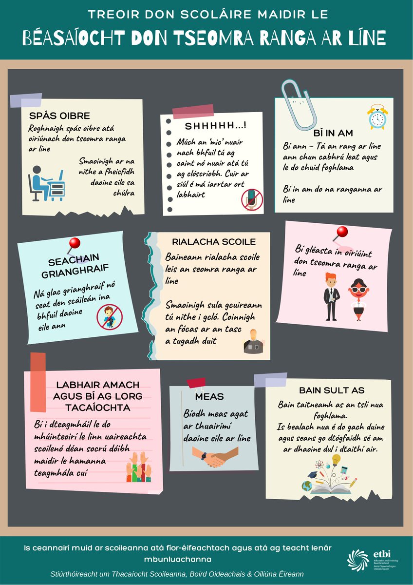 ETBIreland's tweet photo. Some @ETBIreland tips on classroom etiquette for students. Hope they are useful! https://t.co/CB6WCs16J2