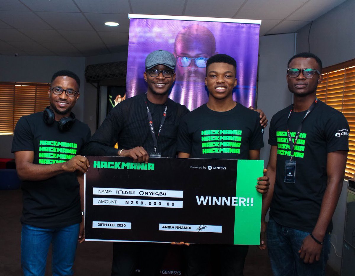 genesystechhub's tweet photo. The amazing @SauceCodee was the ultimate hacker and went home with the whopping sum of 250k https://t.co/nWgCHTNxqb