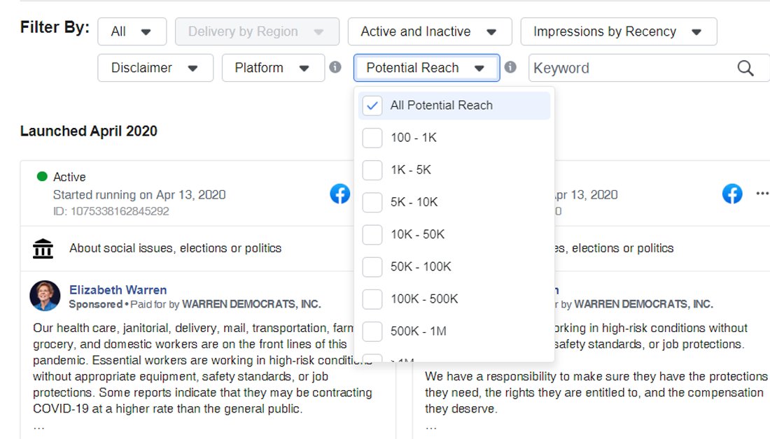 IABEurope's tweet image. [MEMBER NEWS]

Facebook has added a few new elements to its #AdLibrary listings in order to provide more transparency over the displayed ads and make it easier to find relevant info in the app.

Discover the new elements here: bit.ly/3cl3jeM