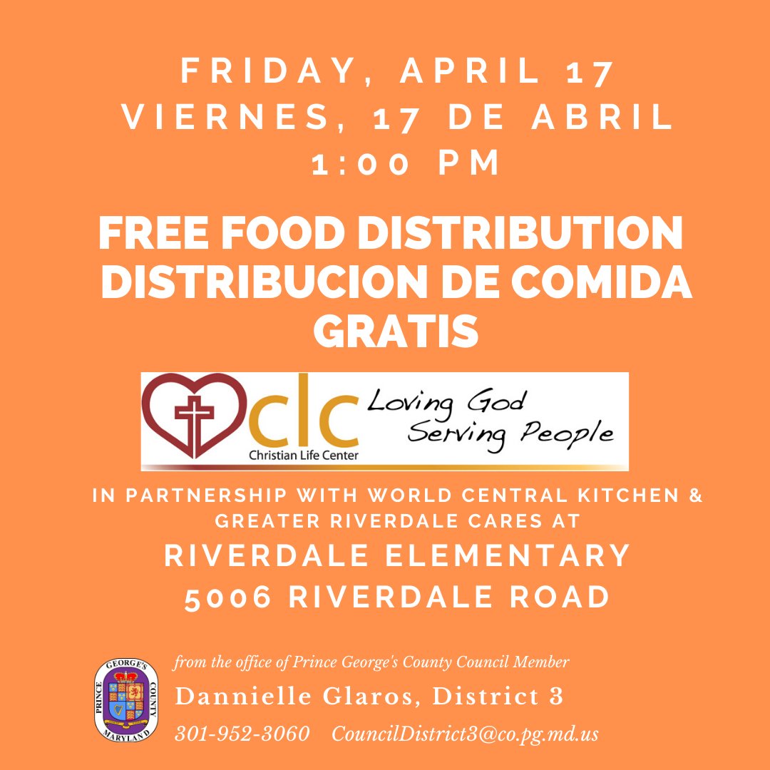 Heads up District 3! Food distribution information for today and tomorrow.