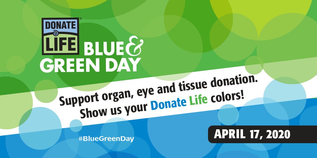 Today is National Donate Life Blue &amp; Green Day! Every year, we love seeing this incredible #DonateLife community honoring donors and sharing gratitude for the gift of life in your beautiful #BlueGreenDay. Thank you to everyone sharing on social media!