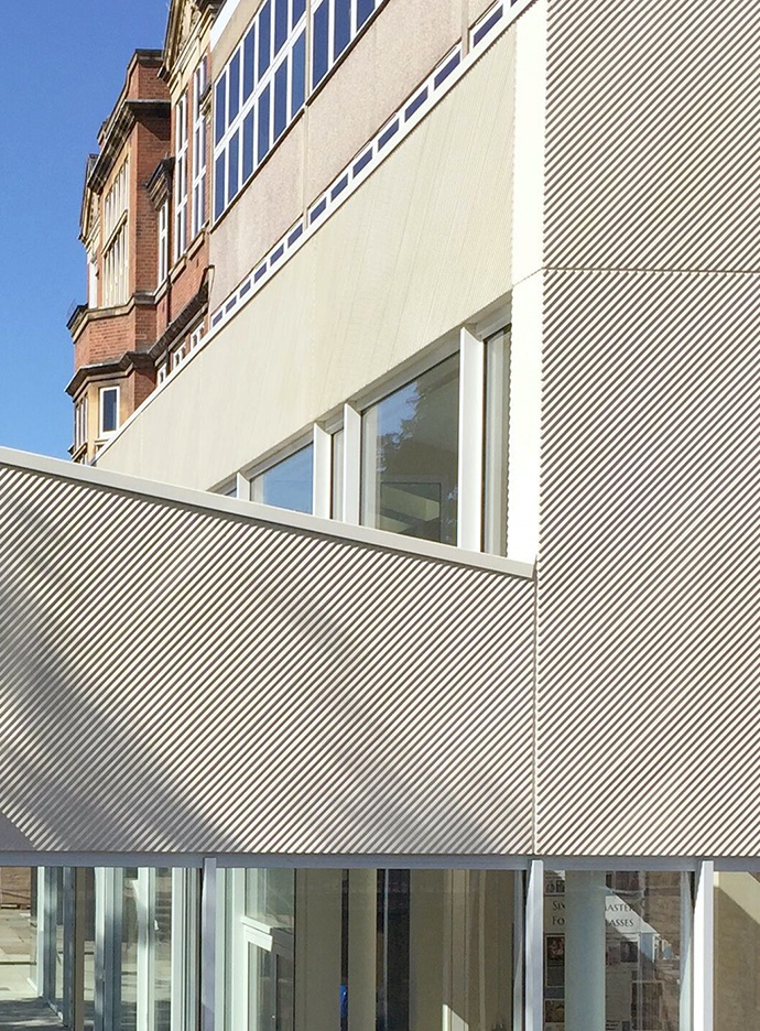 In <a href="/Arch_Today/">Architecture Today</a> we discuss serial forms: our design of fluted tiles proposed for Torriano Primary School &amp; the pleated GRC envelope we've designed for Camden School for Girls' main building, built with @AmberPrecast &amp; <a href="/PriceandMyers/">Price & Myers</a> 
Read: architecturetoday.co.uk/yeoryia-manolo…