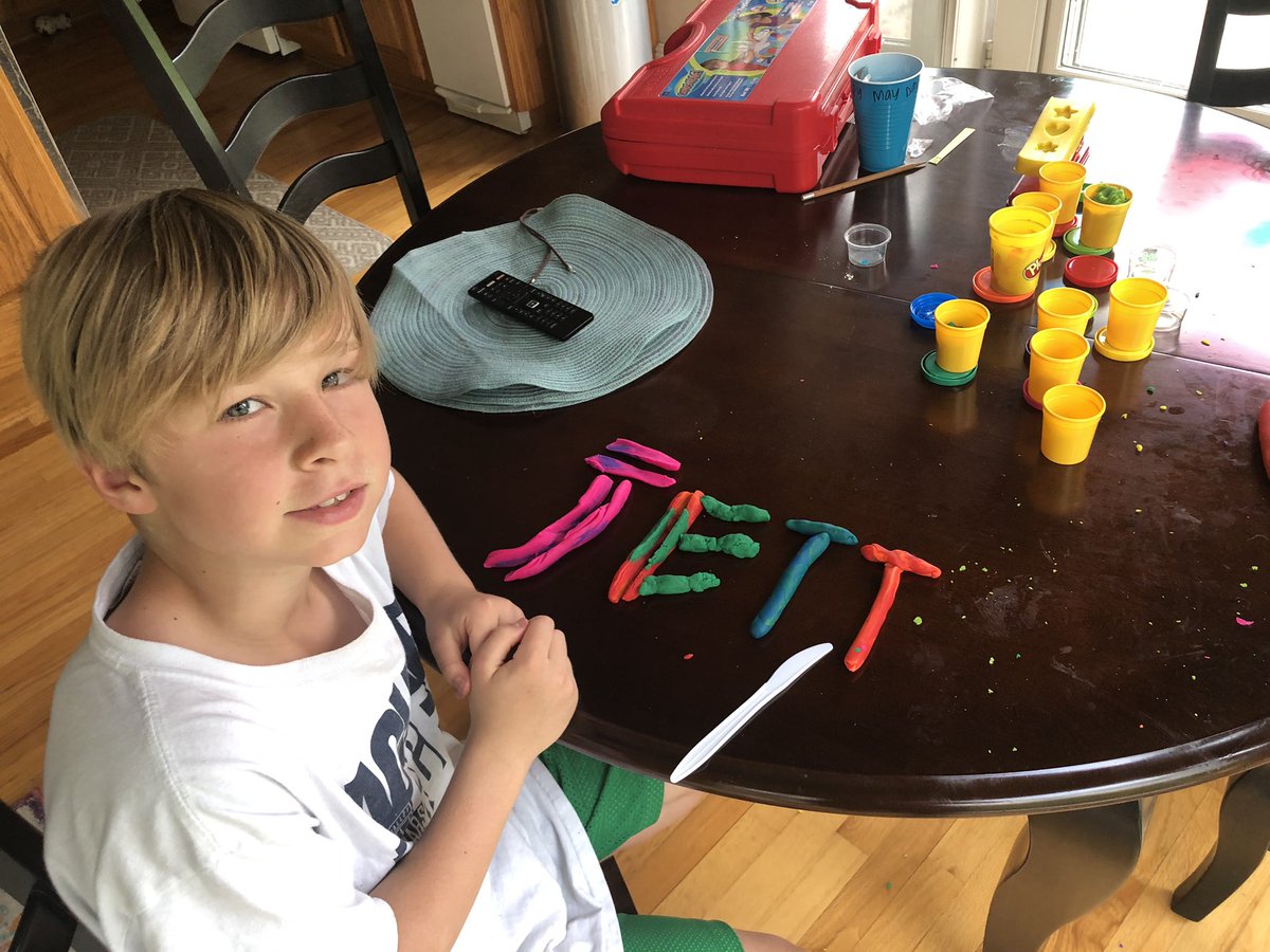 gymbenson's tweet photo. Creative hour!  Never to old for Play-Doh! https://t.co/lT5ISbP3NL