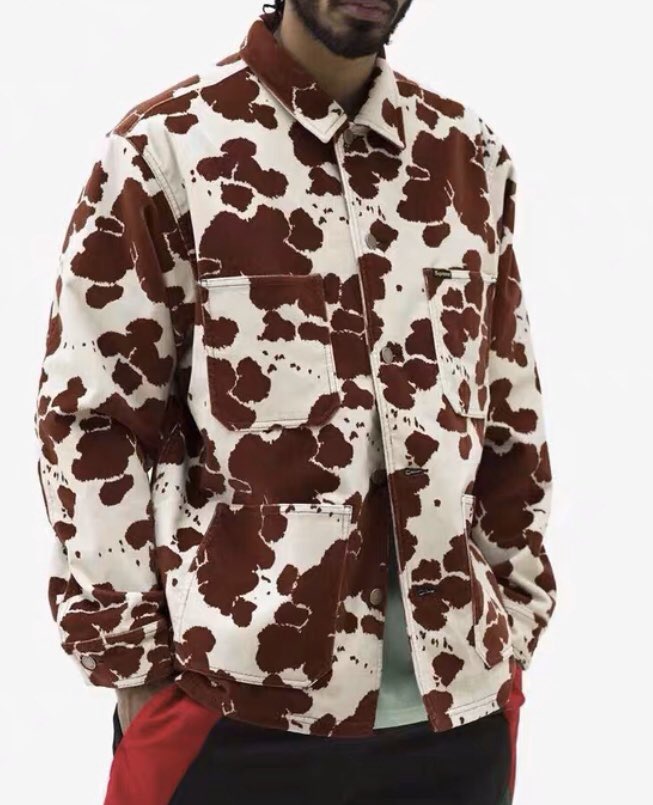supreme cow ジャケット Supreme - SUPREMEシュプリーム 2020SS Cow Velvet Chore Coat牛