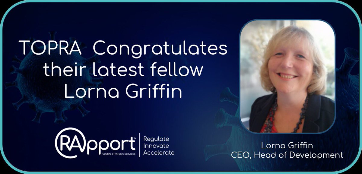 Well done on your achievement Lorna Griffin #TOPRA2020 #RApportGlobal