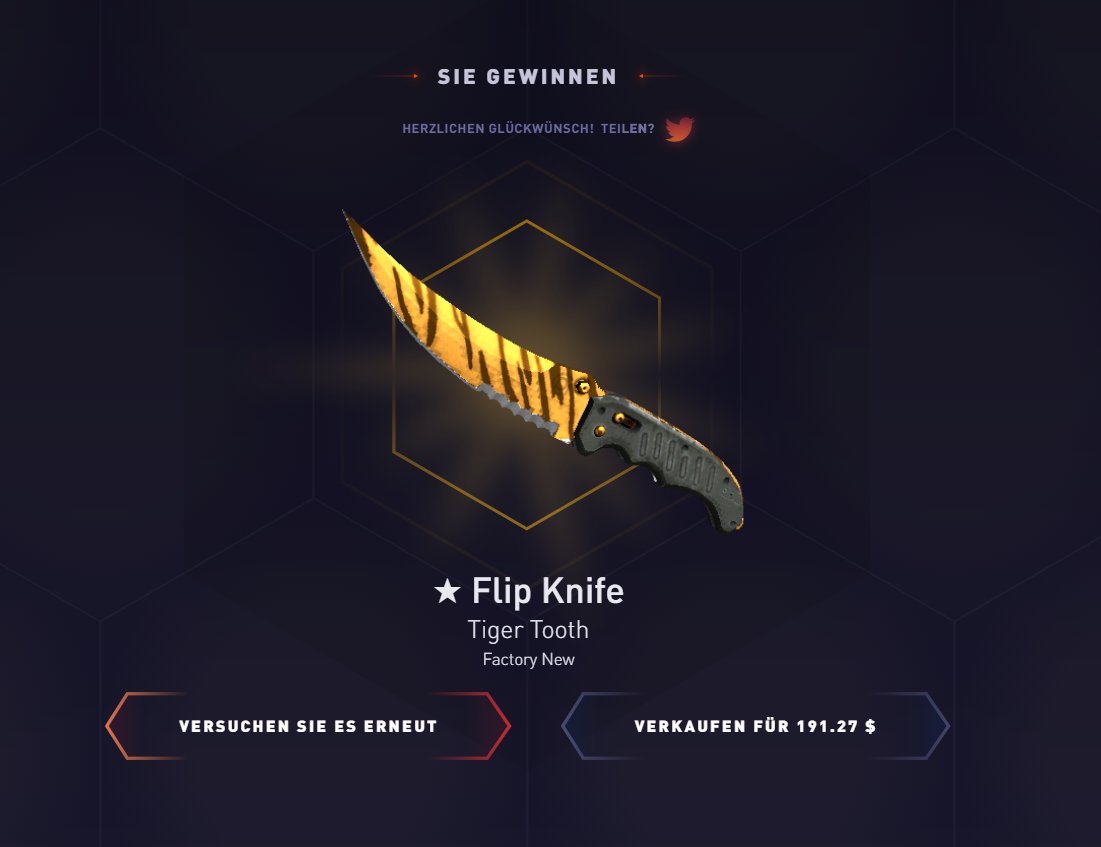FLIP KNIFE TIGER TOOTH GIVEAWAY⚠️
(FACTORY NEW)

retweet
follow me
notifications on!
tag 3 friends

Ending in 7 days! GOOD LUCKV🍀