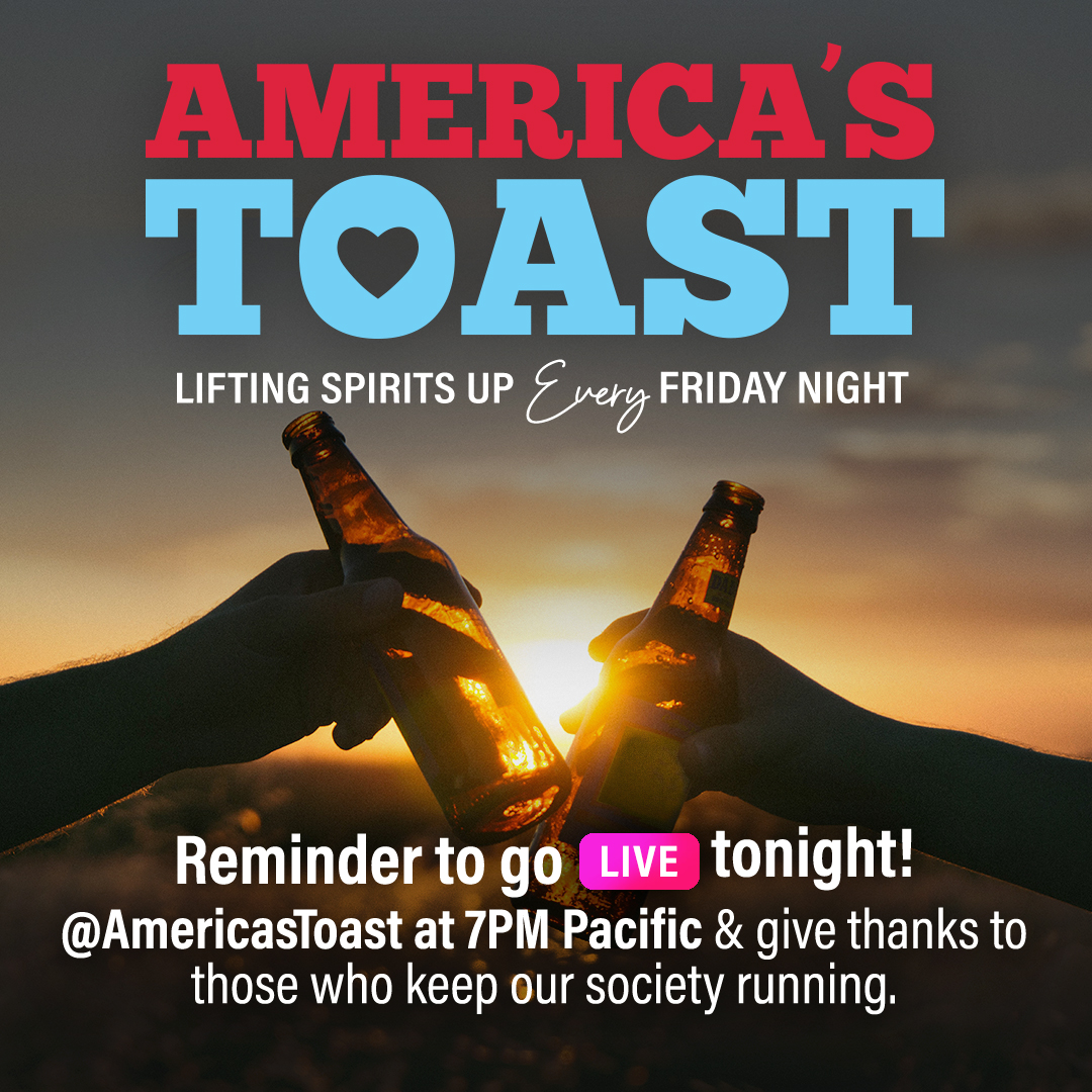 It's almost time for America's Toast! Join us live on Instagram at 7pm tonight to shout out your heroes 🥂  For every toast <a href="/DreamboxOnline/">Dreambox</a> will donate $10 to help support restaurant staff who have been affected by the pandemic.