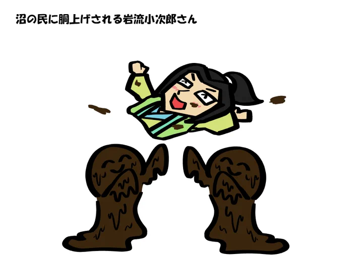 お題
「沼の民に胴上げされる岩流小次郎さん」
#岩流絵 