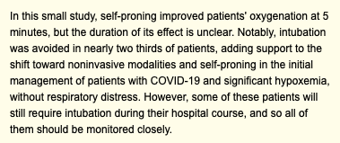 AliRaja_MD's tweet photo. #SelfProning in #COVID19 - In this observational study, #OxygenSaturations in patients w/ COVID-19 increased after self-proning for 5 minutes
ND Caputo MD, et al. 
@AcademicEmerMed @JWatch 
https://t.co/ix0quxkwsE
[FREE] https://t.co/PNA0VqkdtV