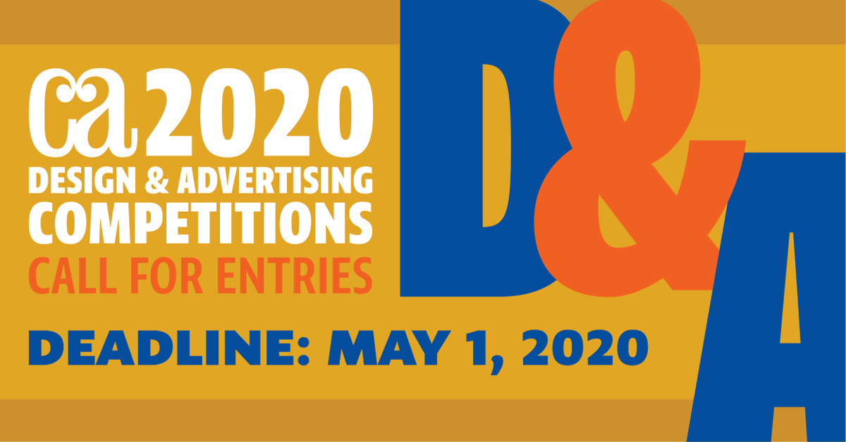 CommArts's tweet photo. Last call: CA’s 2020 Design & Advertising competitions have their deadline at midnight tonight. Show us what greatness looks like! https://t.co/TllBJQJ3cS
#CAcompetition #design #advertising #firstdeadline #enternow https://t.co/14uc72d2FN