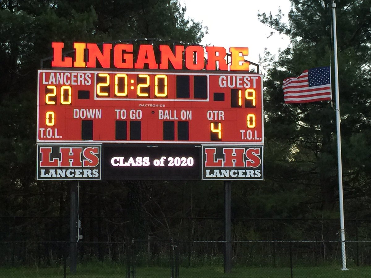 Lhsathletics01's tweet image. LHS stadium scoreboard highlights the Class of 2020!  We are thinking of you, class of 2020 @FCPSMaryland @FCPSAthletics  @sonnyjo90  @lancerleader  @LinganoreLancer  @lhsjournalism