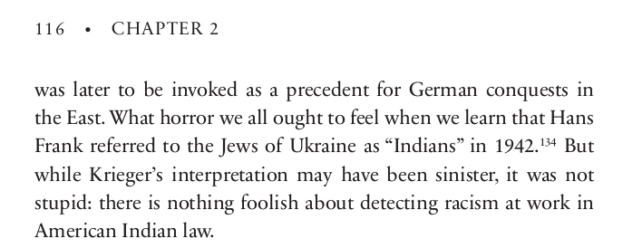 "Krieger’s heroes were Thomas Jefferson and Abraham Lincoln."Whitman then notes that "Race Law in the United States" included Lincoln's pre-war statements on the necessity of resettlement, which precisely matched the policy of expulsion stated in the Nuremberg Laws.