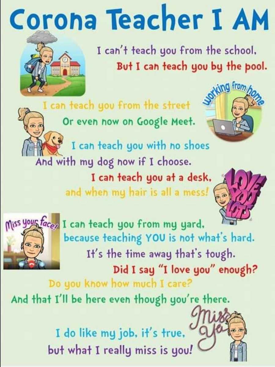A friend sent this to me today.  It is so true! I sure miss the kids from school!