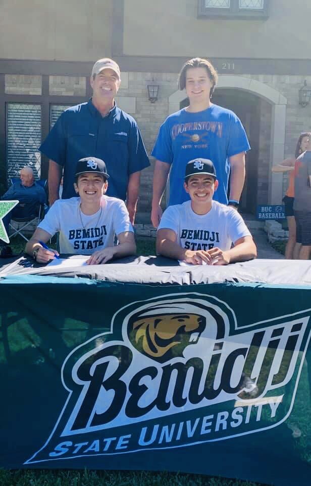 bwoodbaseball11's tweet photo. Congratulations to Brazoswood’s Matt Kucera & Braeden Duvall signing to play at Bemidji State University in Bemidji, Minnesota!
#BucPride
#BISDpride
#BucBaseball https://t.co/9a2S6WWLGY