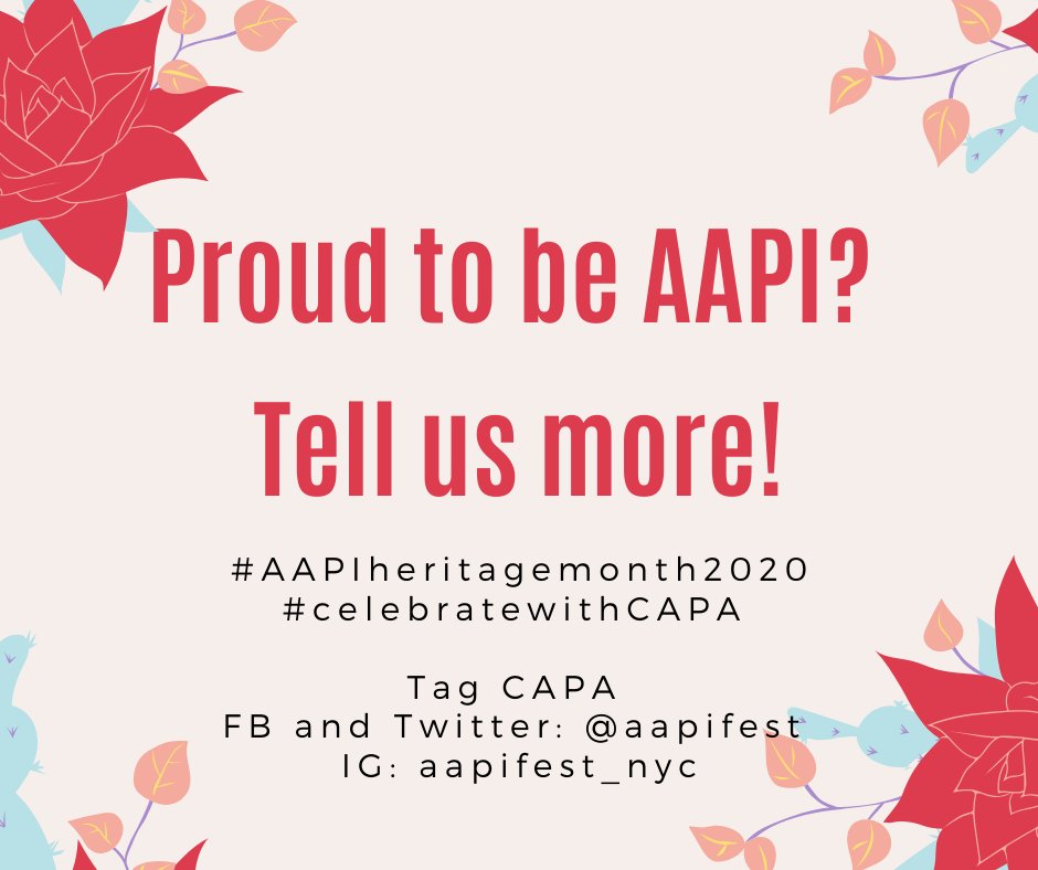 We are so excited to announce that in place of the street festival this year - we are hosting a social media festival! We are also on Facebook: @aapifest and Instagram: @aapifest_nyc ---- Stay tuned for details! #AAPIheritagemonth2020 #celebratewithCAPA #AsianAmerican