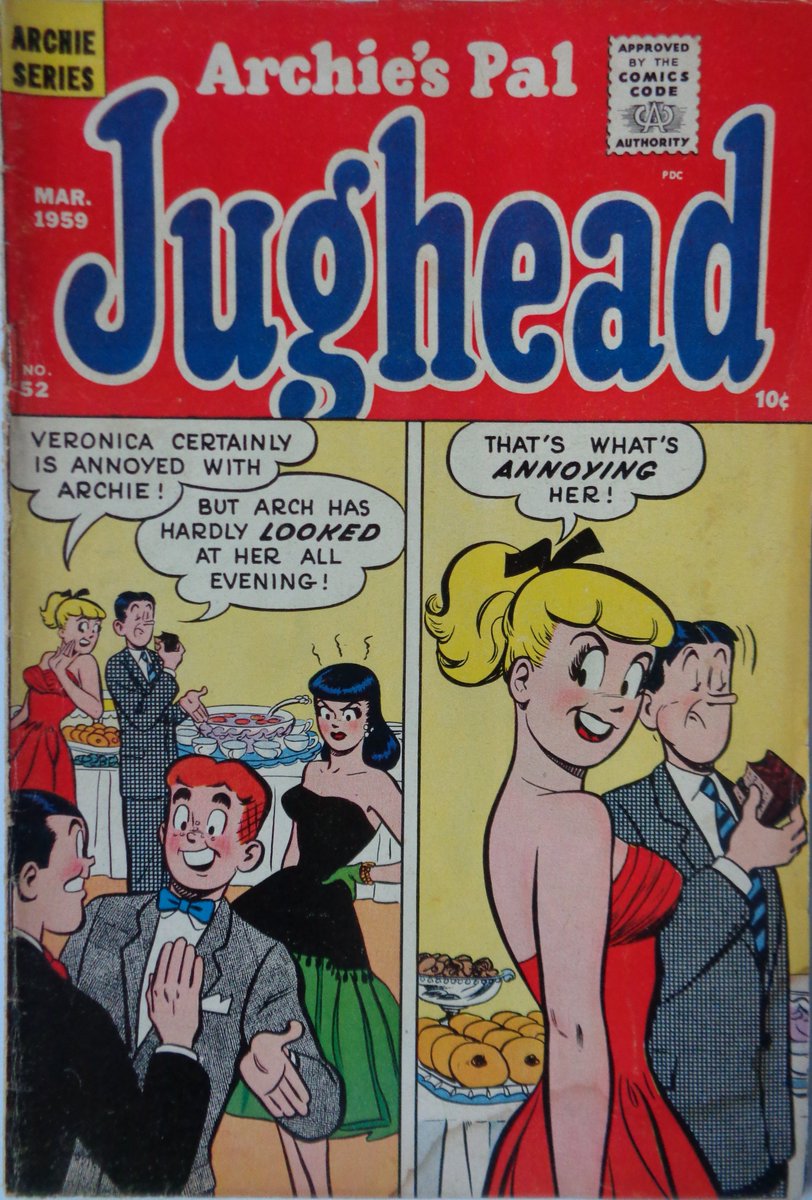 btoandbatbooks's tweet image. Jughead No. 52; March 1959.  Art by Harry Lucey. #Jughead #HarryLucey