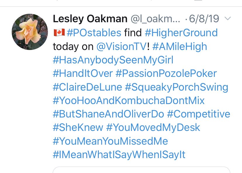 MarybethMkprudz's tweet photo. In her honor, here are #LesleysHashtags for #HigherGround #POstables https://t.co/J3w0XTqYgA