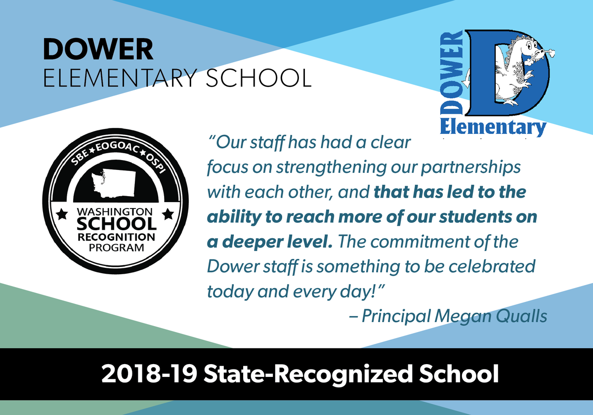 CloverParkSD's tweet photo. Congratulations to Dower Elementary School for being named a state-recognized school for fostering growth for students who identify as White! #WASchoolsWeek #CPSDFutureReady https://t.co/7EXU4Udtkc