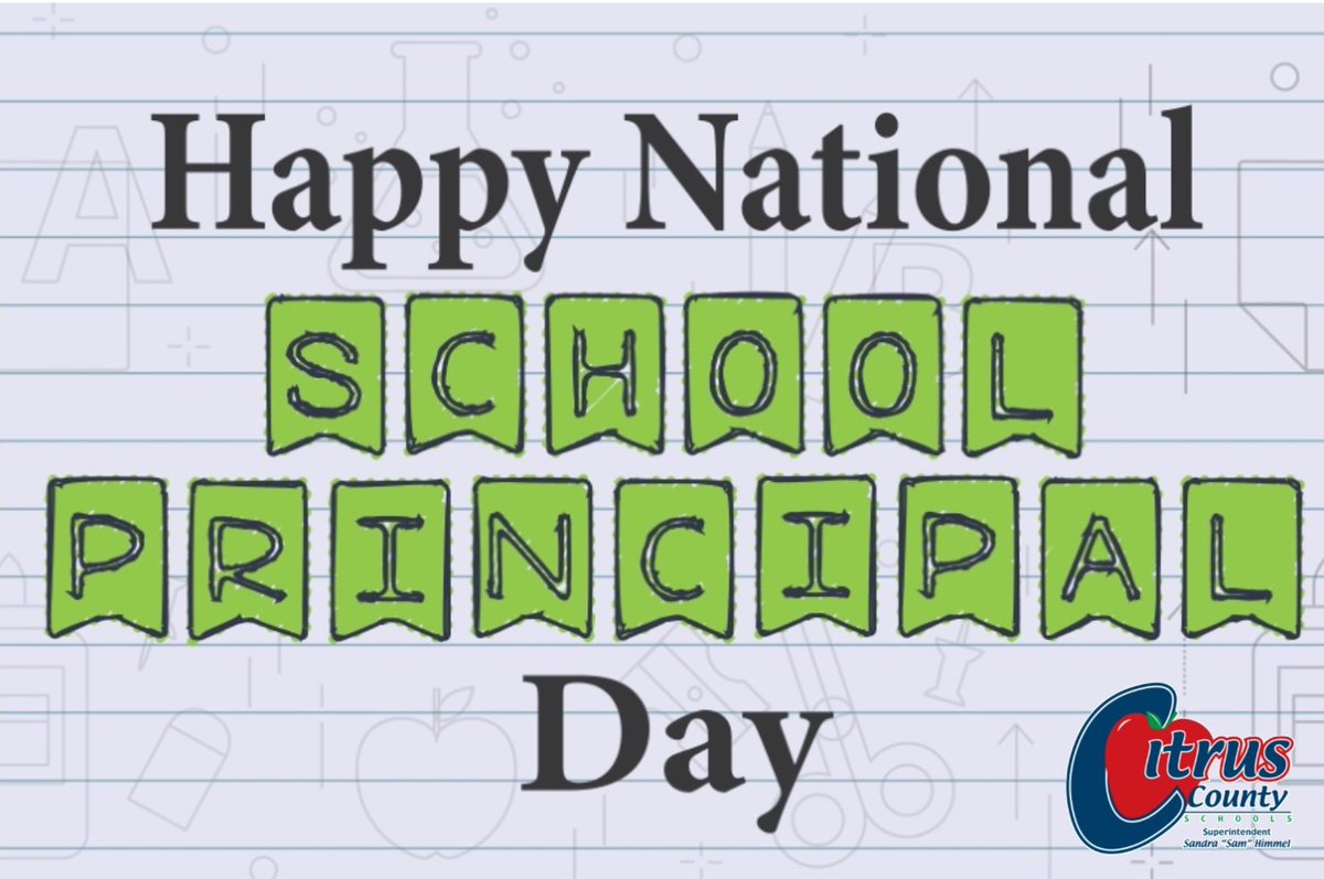 Our principals are educators, cheerleaders, emotional support counselors, friends, coaches, mentors, and leaders.  Today we celebrate &amp; appreciate every principal in Citrus County for their dedication to students,  and their support for staff. #PrincipalAppreciationDay #CCSB