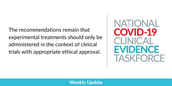 healthgovau's tweet photo. There is still no evidence of effectiveness for any treatments for #COVID19. The National COVID-19 Clinical Evidence Taskforce has significant concerns about the potential harms of unproven treatments. Read the weekly update here: https://t.co/1zJ5E13wVM https://t.co/c3l6A6R0I7