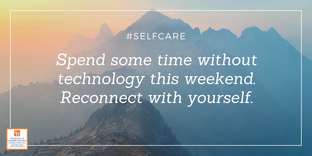 Spend some time without technology this weekend. Reconnect with yourself.

#selfcare