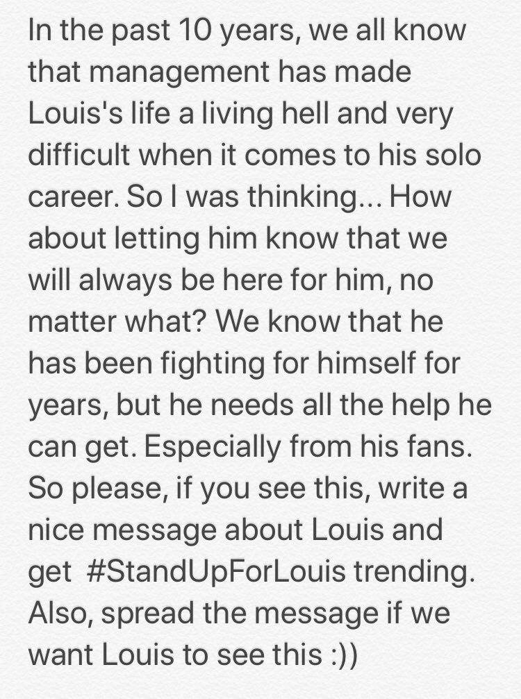 ihrtjoong's tweet photo. Please read!!! We need all the help we can get!! #StandUpForLouis https://t.co/0XyH1dFaG5