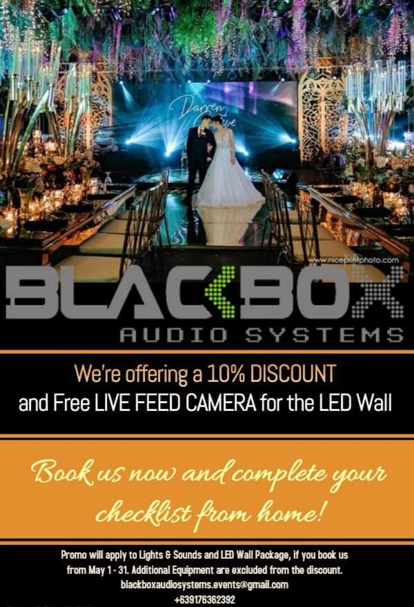 bbxaudiosystems's tweet photo. Celebrating our 15 years Anniversary!

We're offering a 10% DISCOUNT and Free LIVE
FEED CAMERA for the LED wall, if you book us
from May 1-31, 2020.
 #LightsAndSounds
#Ledwall #trusses #stage #projectorandscreen
#moodlights #wedding #weddingsph #BridalFair
#Promo #LivefeedCamera https://t.co/2rEy70hHND